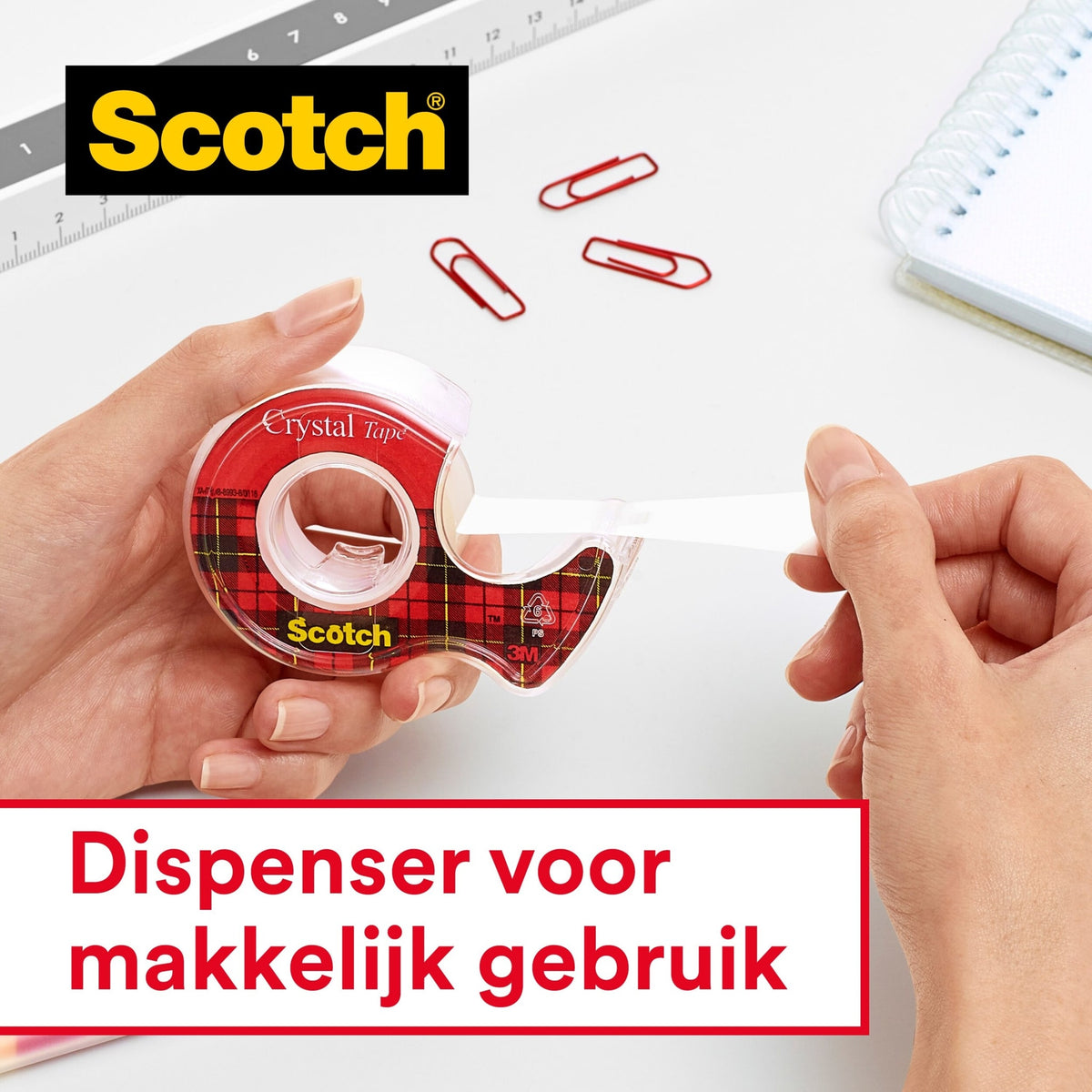 Scotch - Plakband crystal 600 19mmx25m tr + handdisp