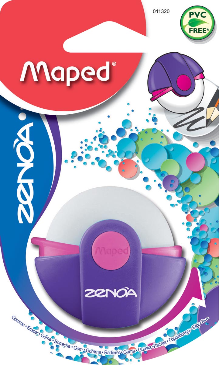Maped - gum Zenoa, geassorteerde kleuren, blister van 1 stuk
