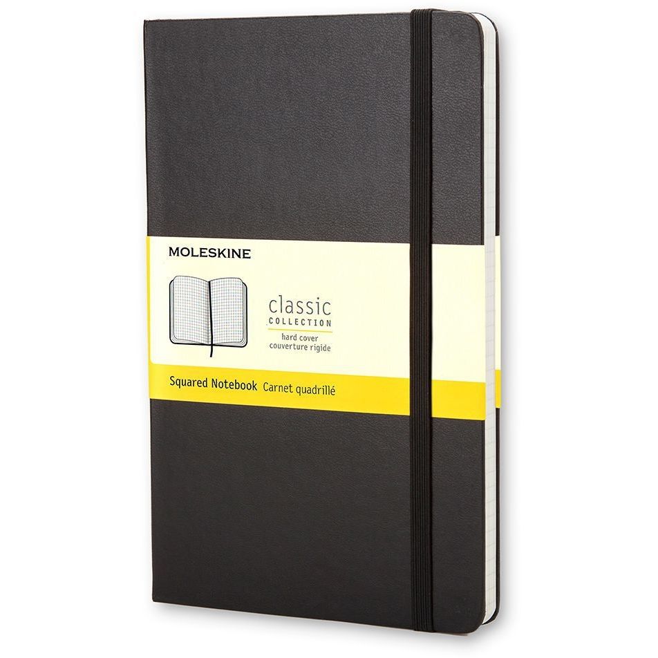 Moleskine - Cuaderno grande 130x210mm diamante 5x5 tapa dura negro