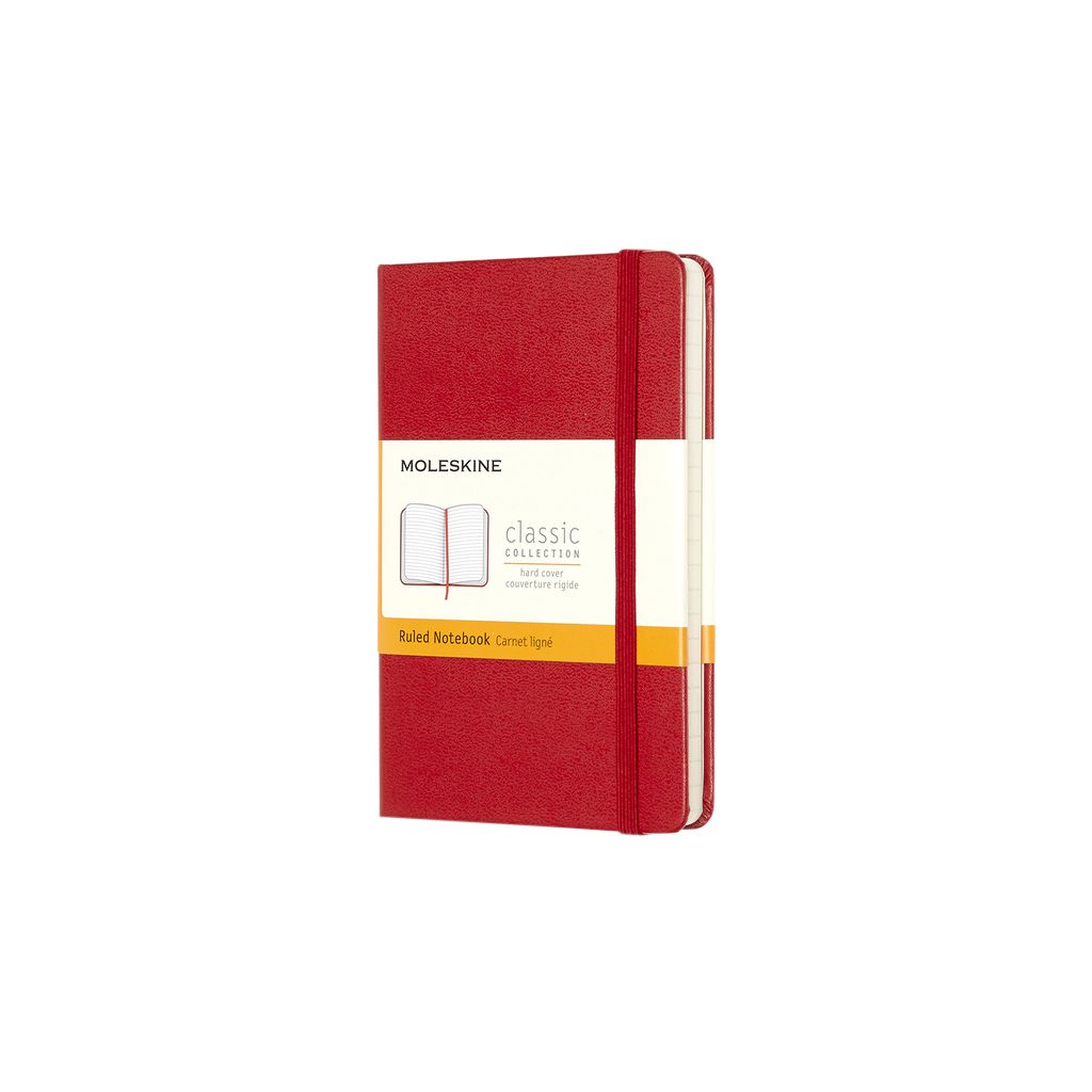Moleskine - Notitieboek pocket 90x140mm lijn hard cover rood