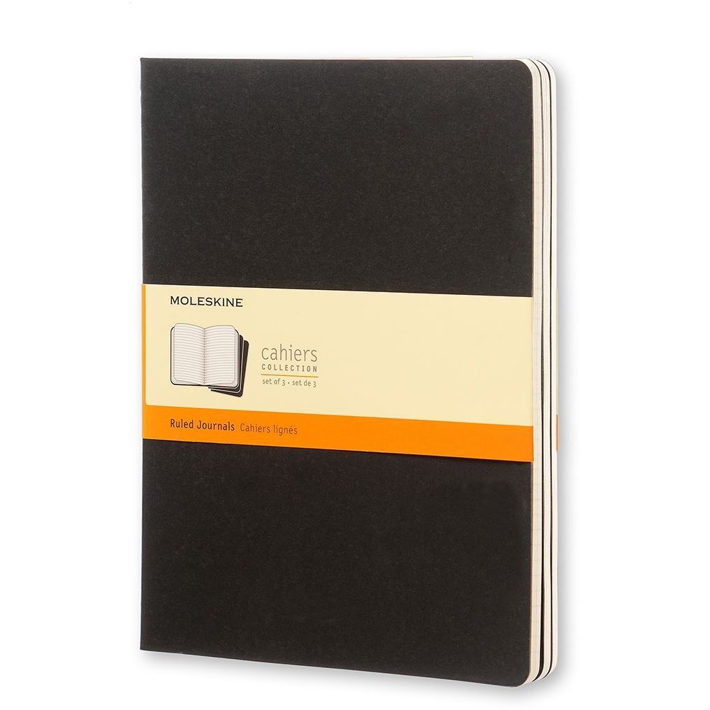 Moleskine - Notebook 190x250mm line 240 pages 70gr black set of 3 pieces