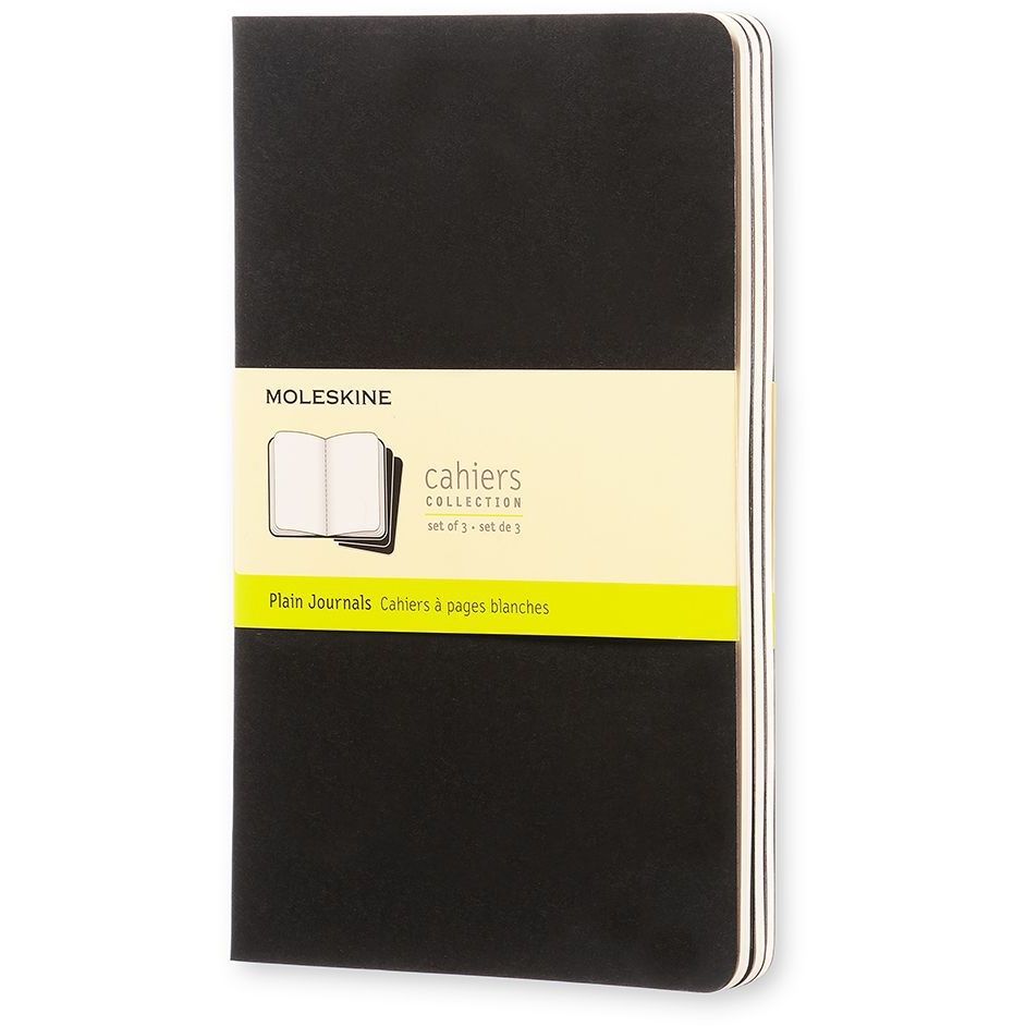 Moleskine - Notebook 130x210mm blank 160 pages 70gr black set of 3 pieces