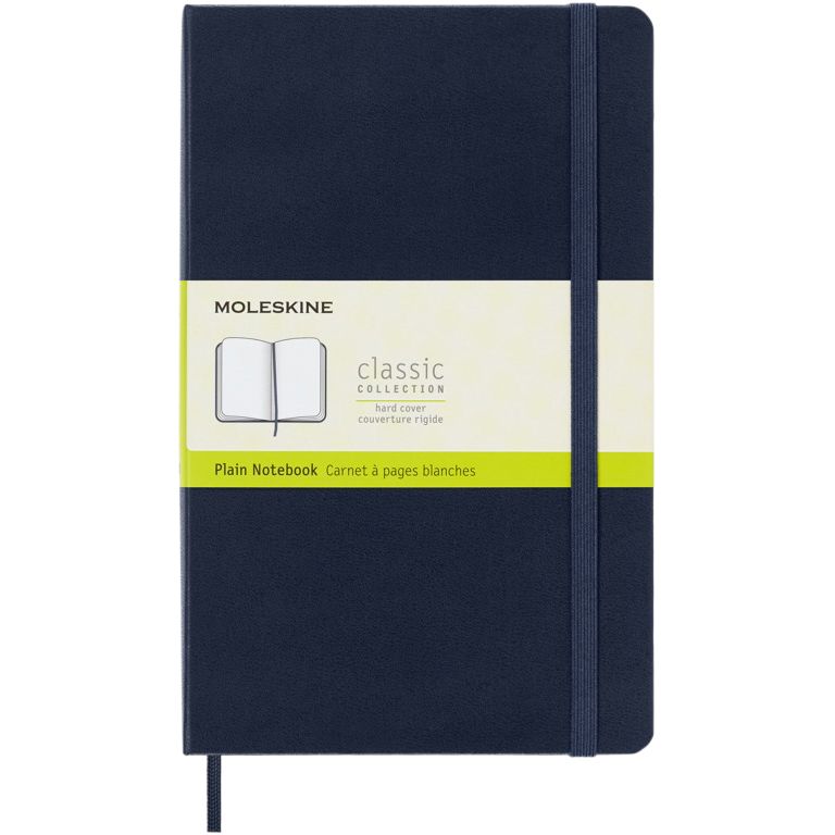 Moleskine - Notitieboek large 130x210mm blanco hard cover sapphire blue