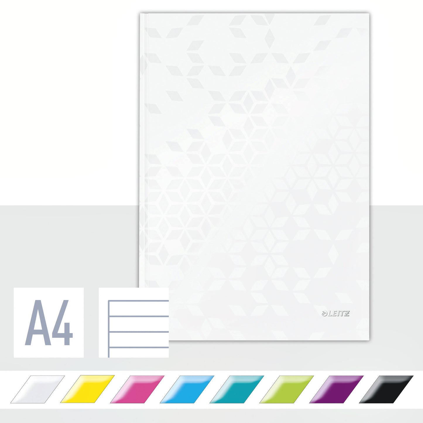 Leitz - Notebook WOW A4 160 pages 90gr line white