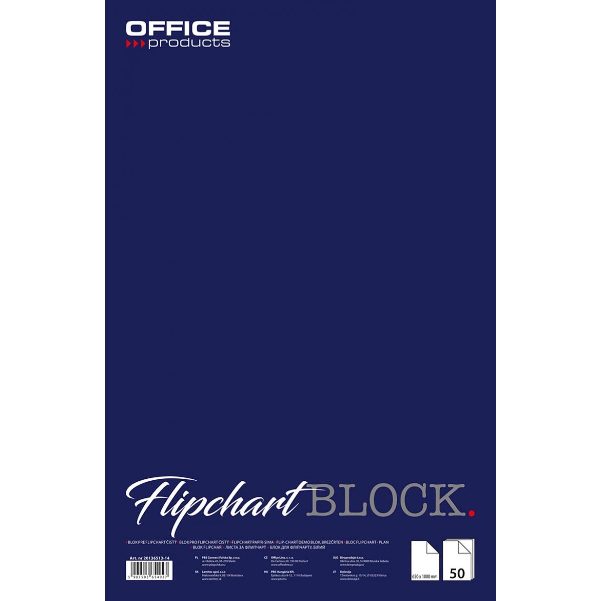 Produits OFFICE - bloc de paperboard, pi 65 x 81 cm, 50 feuilles