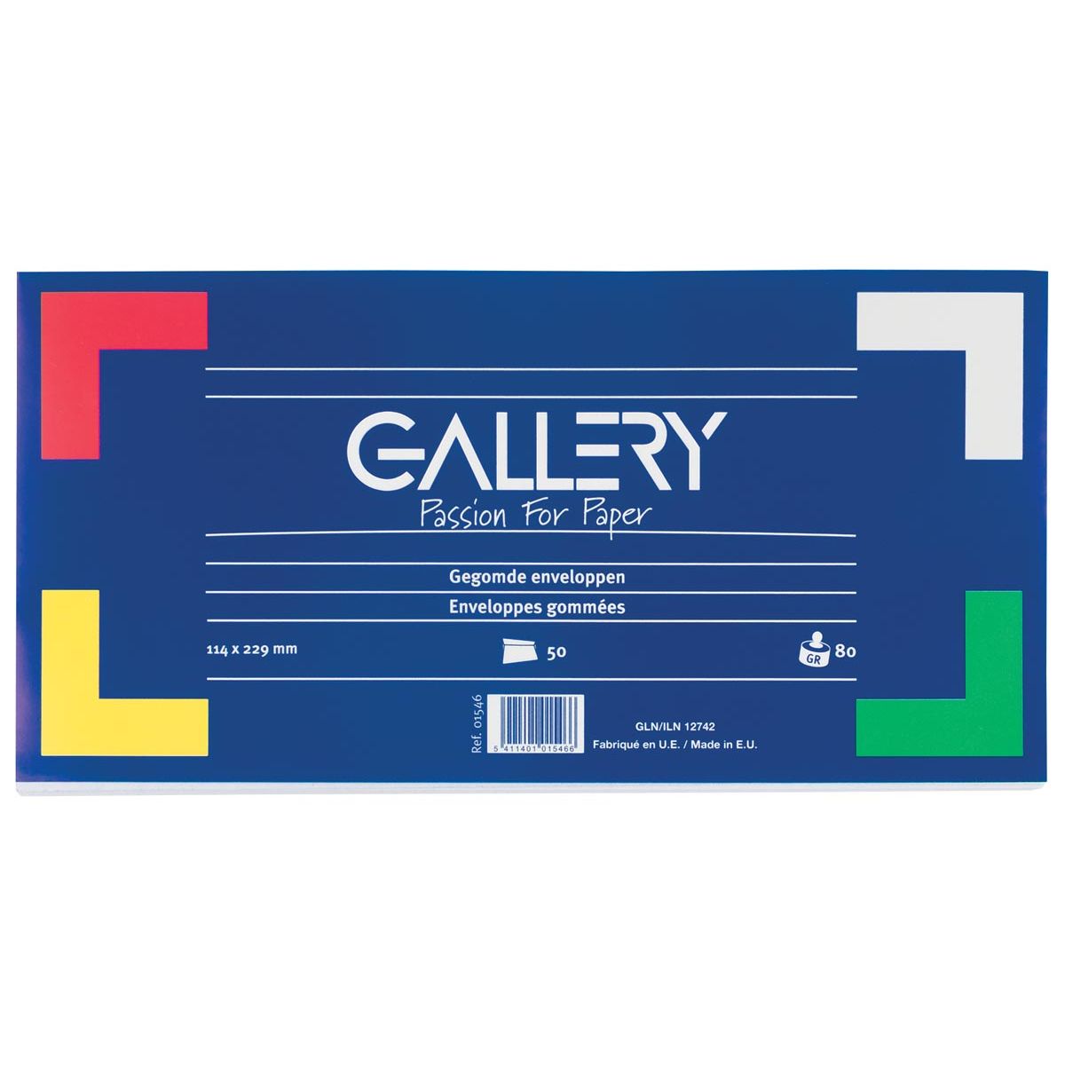 Gallery - enveloppen ft 114 x 229 mm, gegomd, pak van 50 stuks
