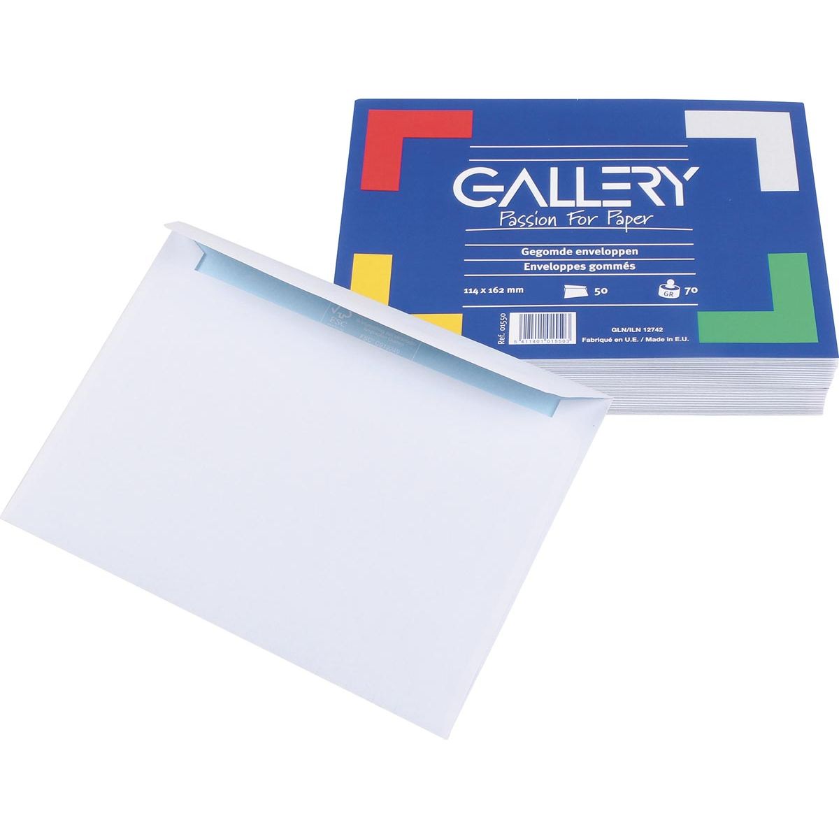 Gallery - enveloppen ft 114 x 162 mm, gegomd, pak van 50 stuks
