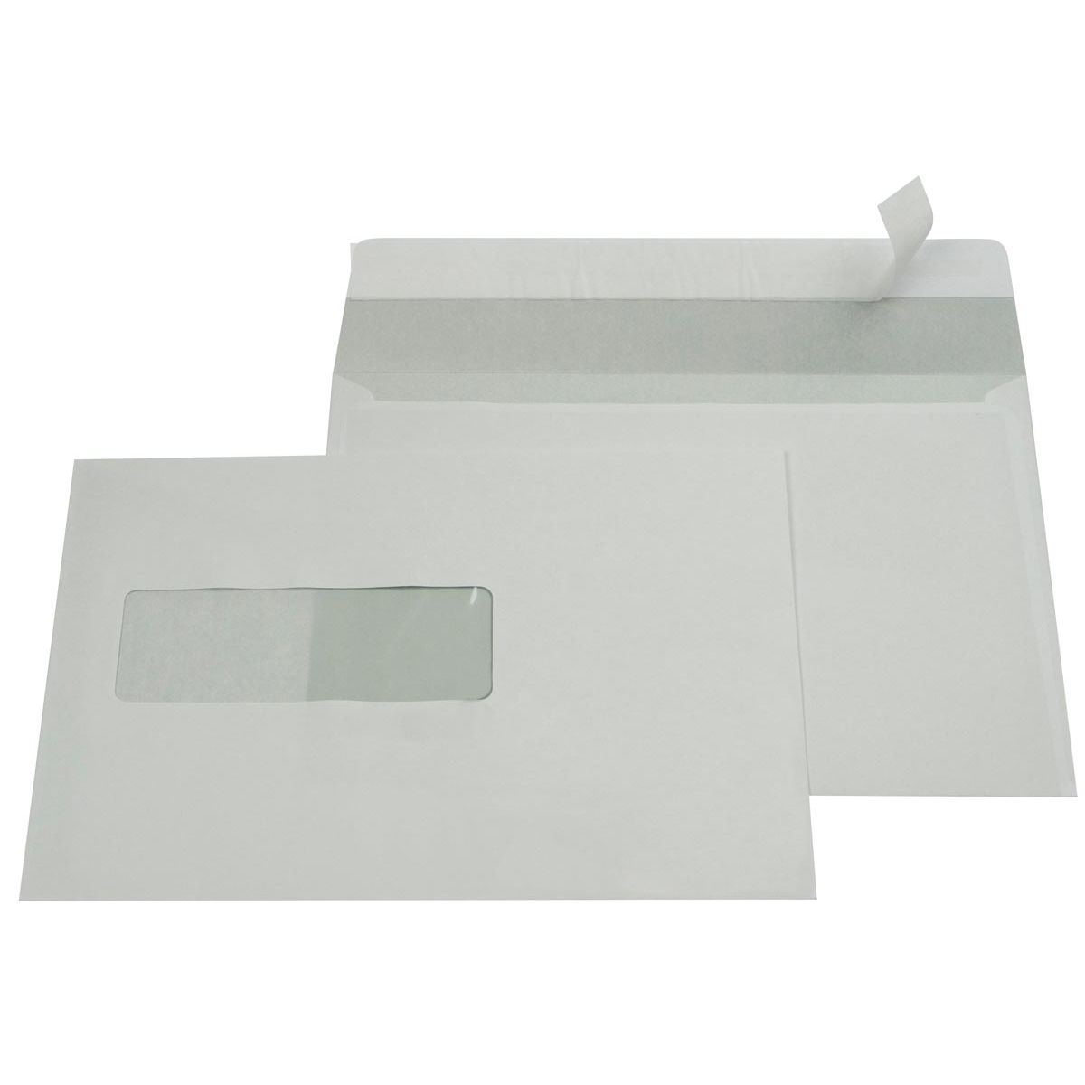 Gallery - buste ft 156 x 220 mm, finestra sinistra, chiusura a nastro, interno grigio, 500 pezzi