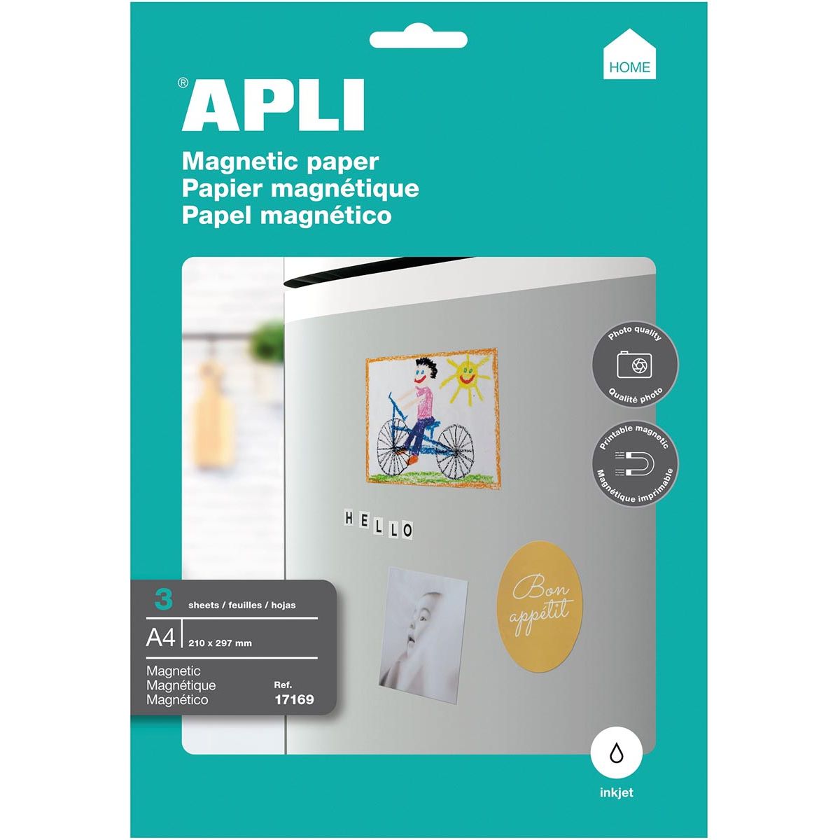 Apli - Carta magnetica, confezione da 3 fogli