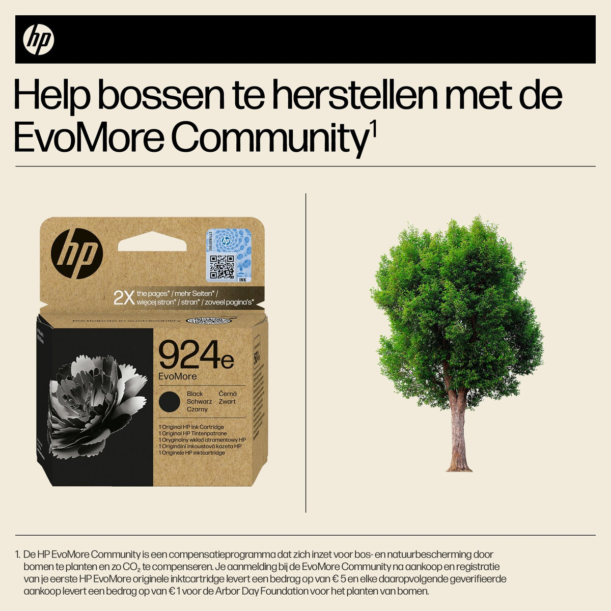 HP - Inktcartridge 4k0v0ne 924e evomore zwart