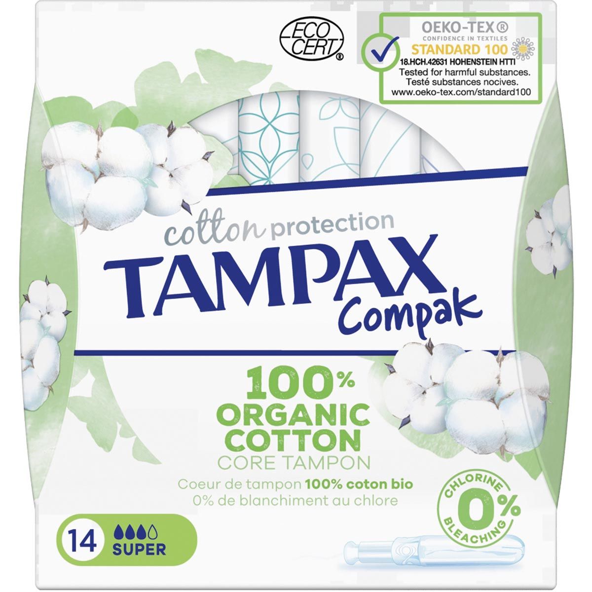 Tampax - Tampones Cotton Super, paquete de 14
