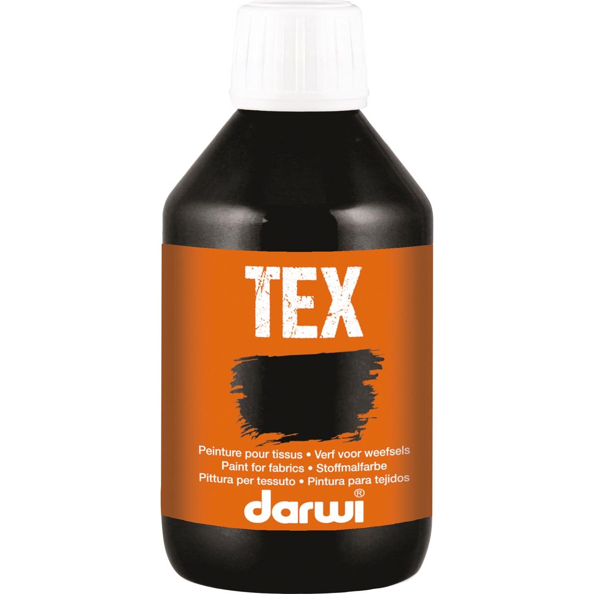 Darwi - vernice per tessuti Tex, 250 ml, nera