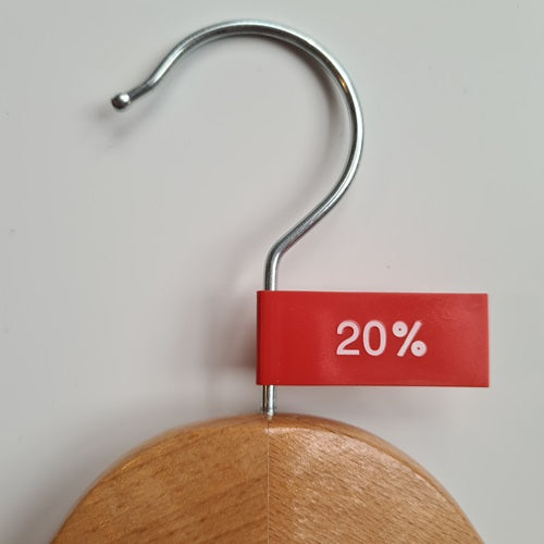 Klika - Label pennant plastic color red 20%