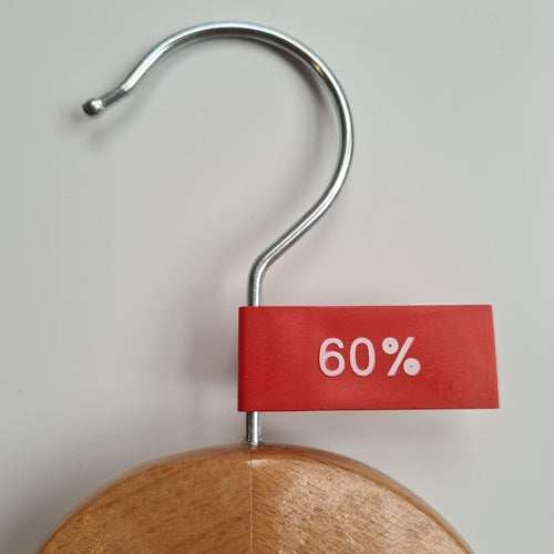 Klika - Label pennant plastic color red 60%