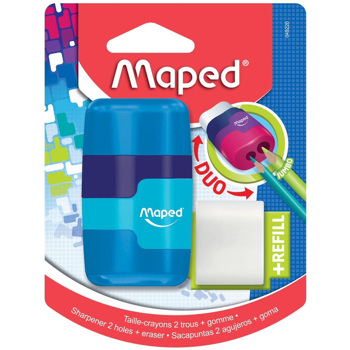 Maped - potloodslijper + gom Connect Soft Touch, op blister