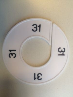 Klika - Maatring 9cm wit/zwart 31