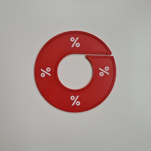 Klika - Maatring 9 cm rood/wit %