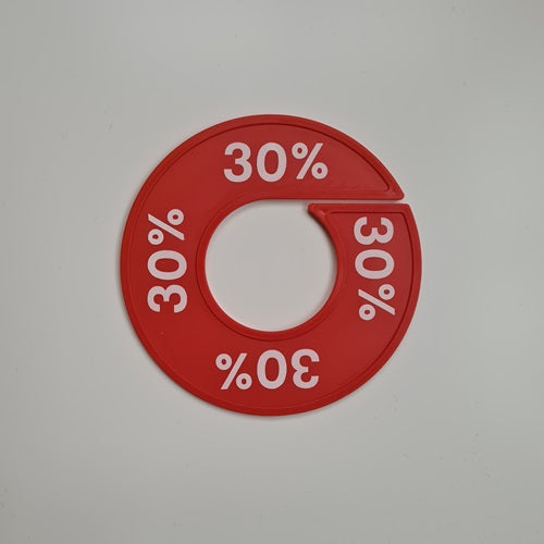 Klika - Maatring 9 cm rood/wit 30%