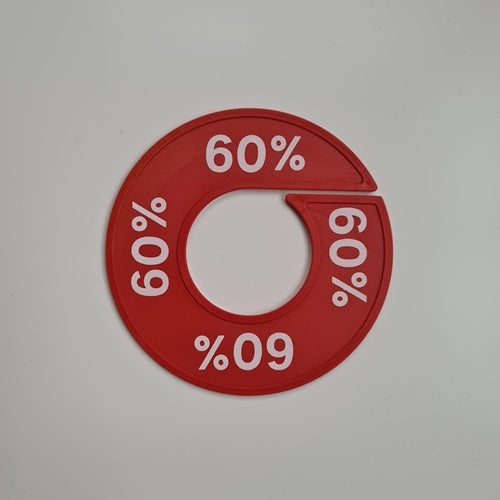 Klika - Maatring 9 cm rood/wit 60%