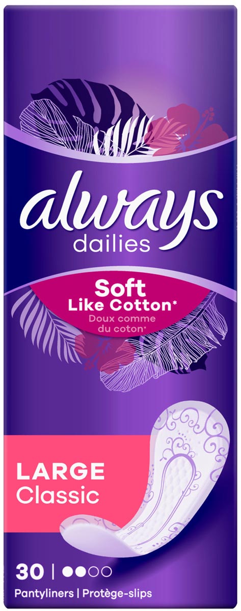 Always - Soft Like Cotton Slipeinlage Large Classic, Packung mit 30 Stück