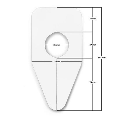 Klika - Size indicator oval white unprinted 15x7.3 140 pieces