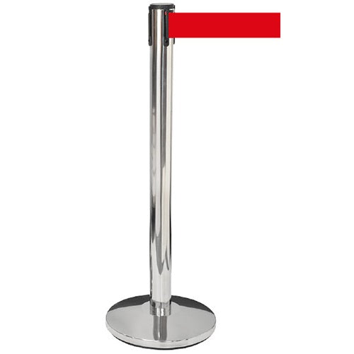 Klika - Poste de acceso cromado con cinturón rojo