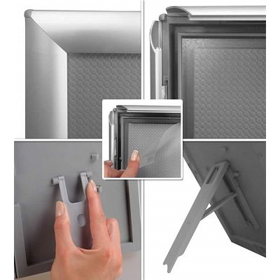 Klika - Cadre clic 15x21cm ALU 14mm A5 mur/bureau