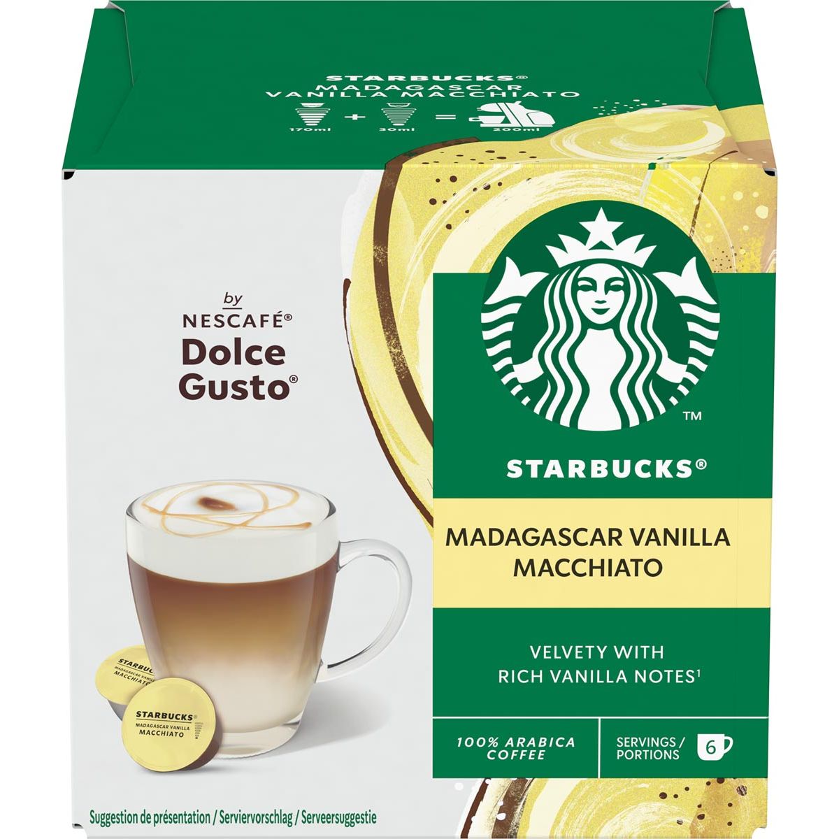 Starbucks - Nescafé koffiecapsules bucks, vanille machiatto, pak van 12 stuks