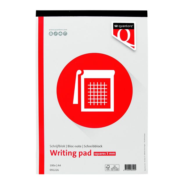 Quantore - Writing pad A4 diamond 5mm 100 sheets 60gr | 5 pieces