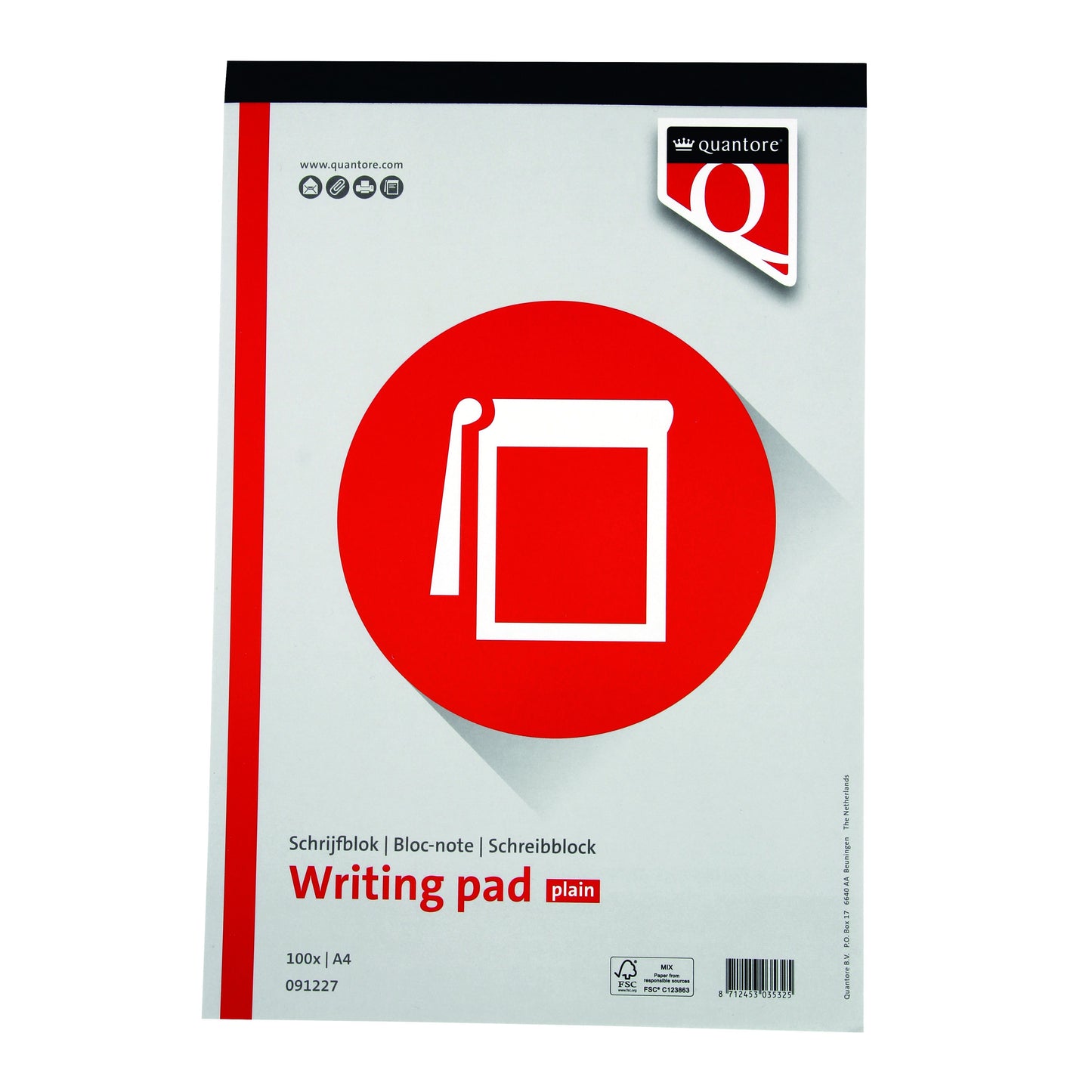 Quantore - Bloc de notas A4 en blanco 100 hojas 60gr | 5 piezas