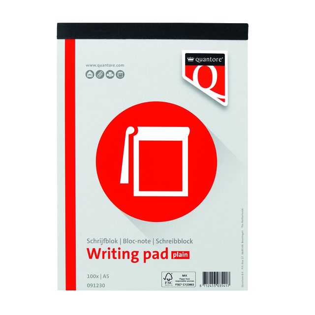 Quantore - Schrijfblok a5 blanco 100vel 60 gr | 5 stuks