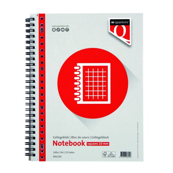 Quantore - Lecture pad A4 diamond 10mm 23-hole 100 sheets 70gr | 5 pieces