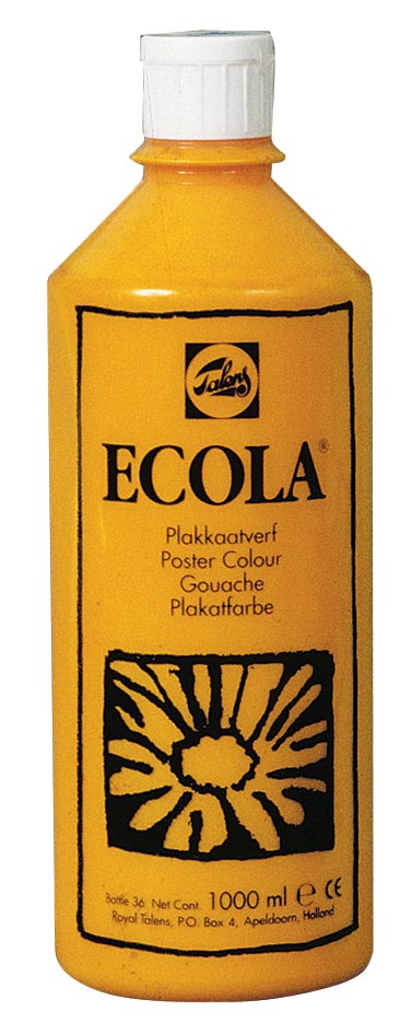 Talens - Ecola gouache botella 1000 ml, amarillo
