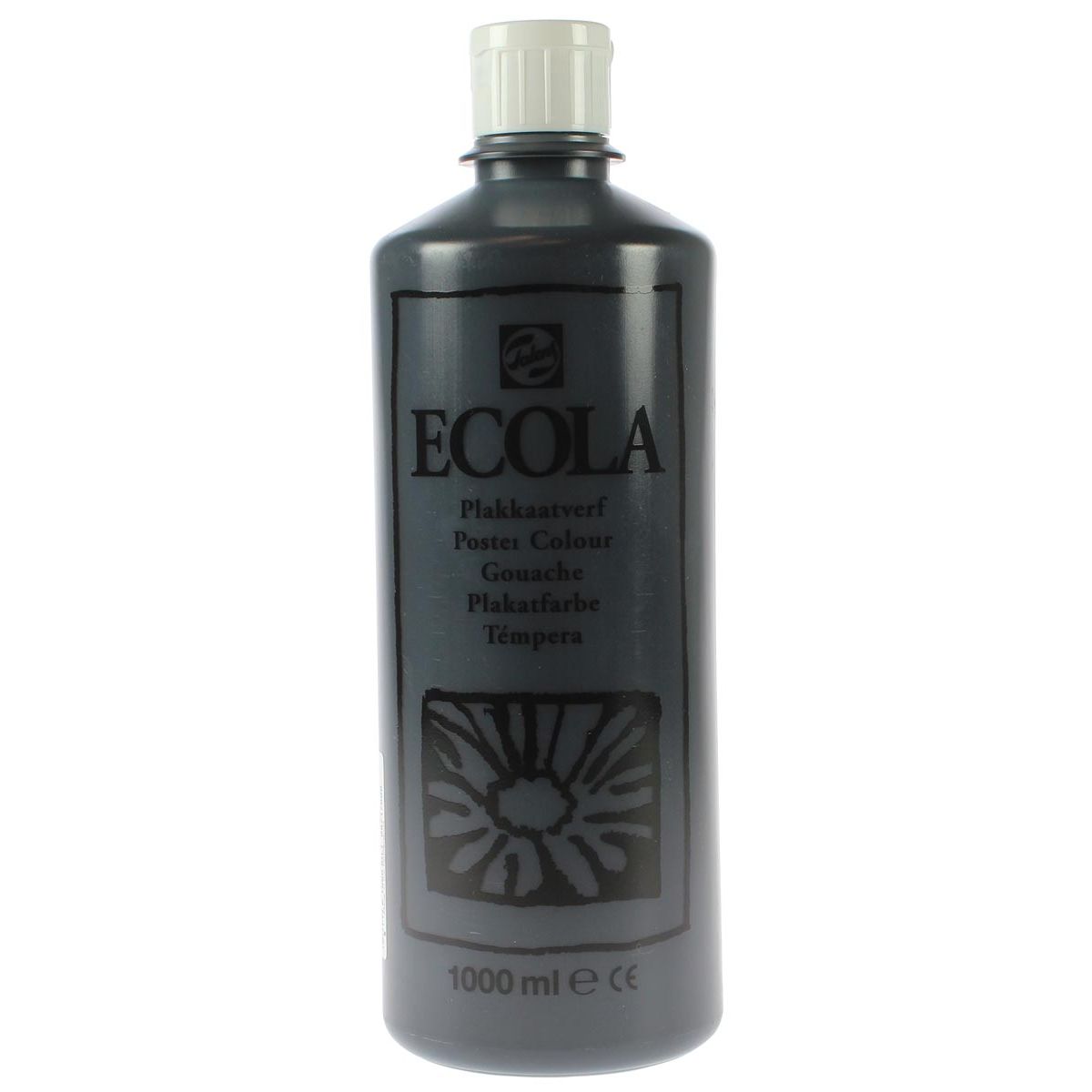 Talens - Ecola plakkaatverf flacon van 1000 ml, zwart