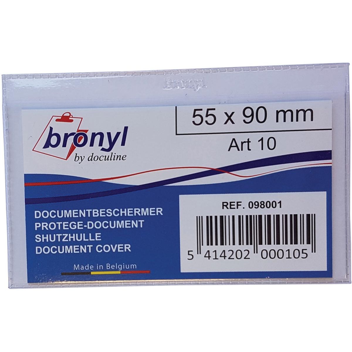Bronyl - U-mapje uit transparante PVC van 140 micron, ft kredietkaart