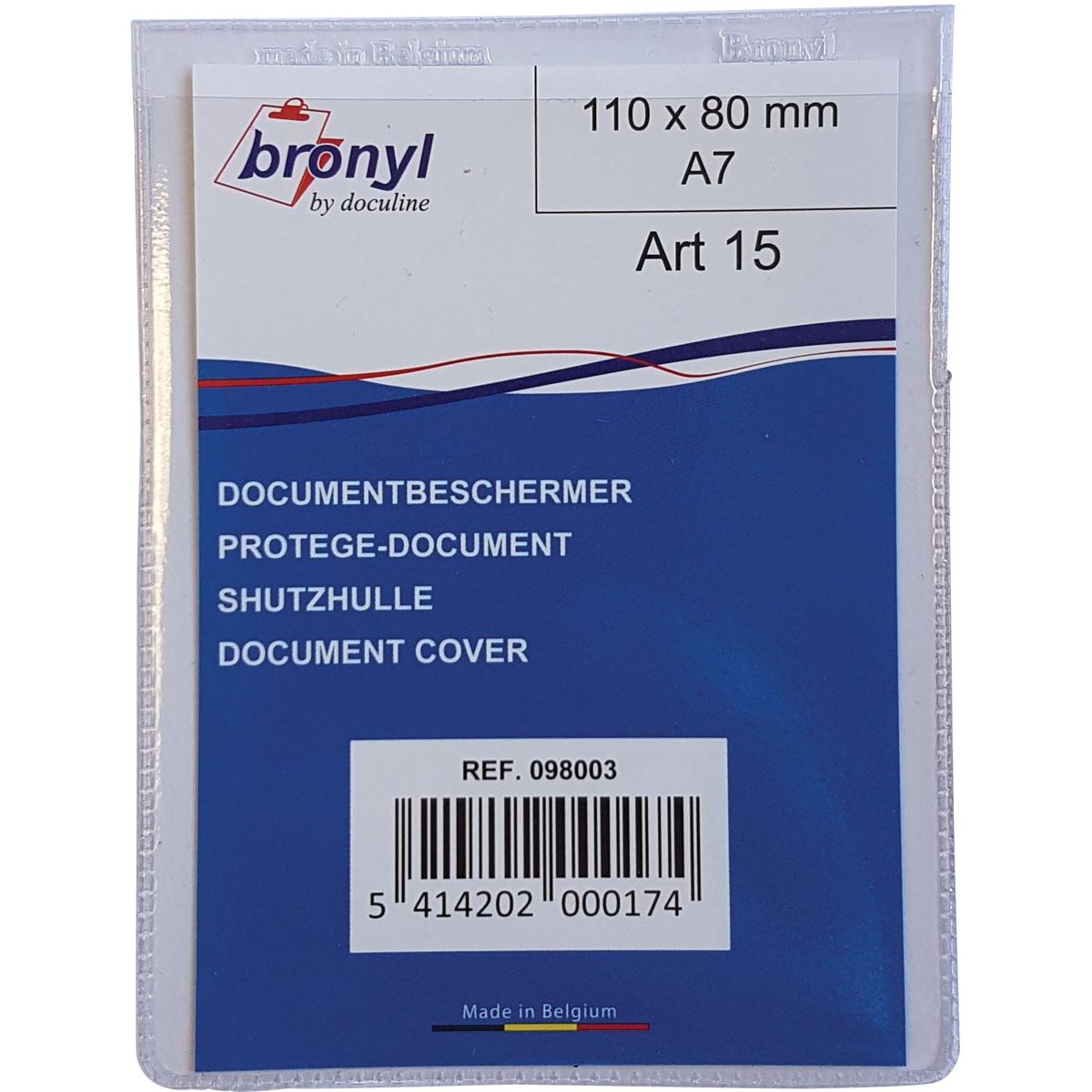 Bronyl - Cartella ad U in PVC trasparente da 180 micron, ft A7