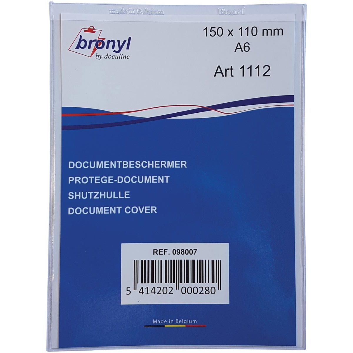 Bronyl - Cartella ad U in PVC trasparente da 180 micron, ft A6