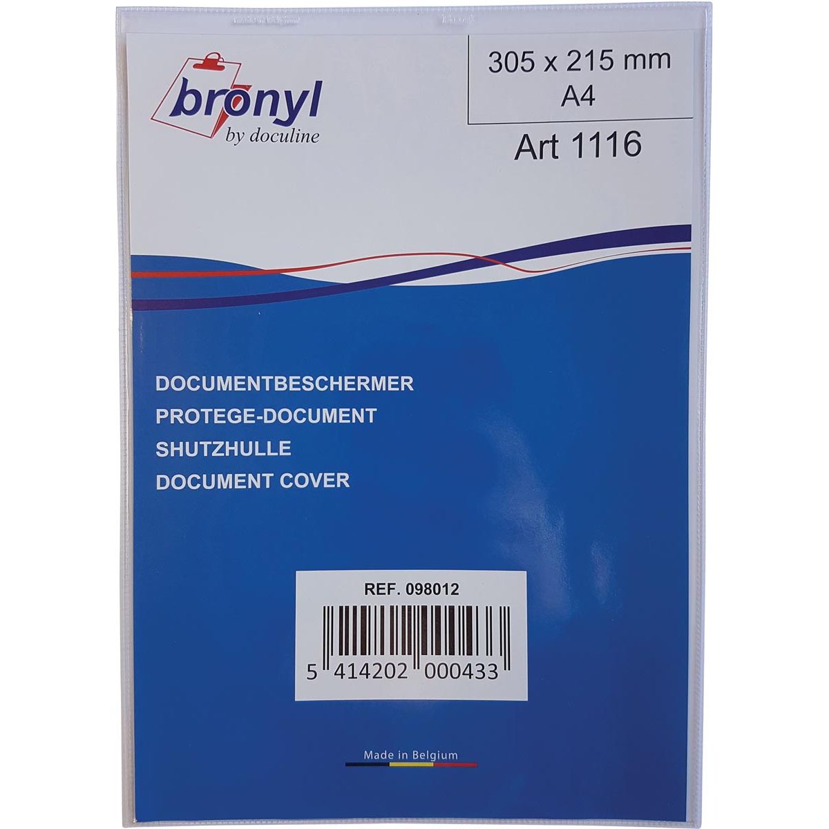 Bronyl - Dossier en U en PVC transparent de 180 microns, pi A4
