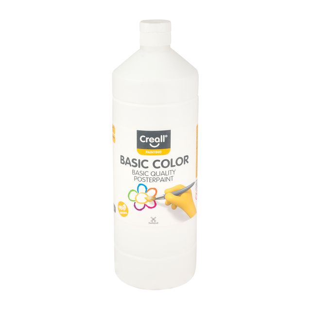 Creall - Pintura para carteles básica blanca 1000ml | 6 piezas