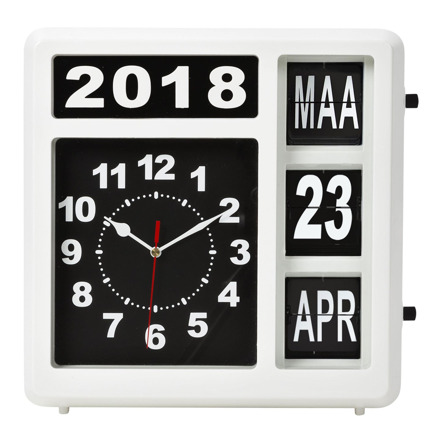 Perel - Reloj de pared analógico 310x310mm versión holandesa blanco