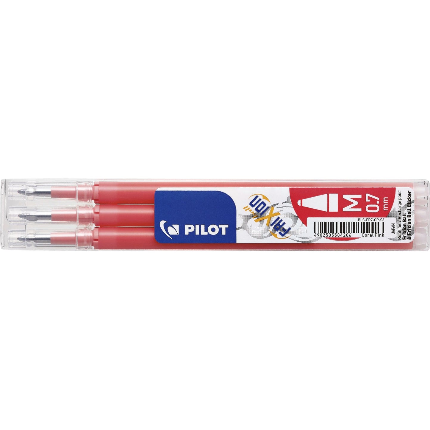 Pilot - Ricarica per penna roller friXion media rosa corallo set da 3 pezzi
