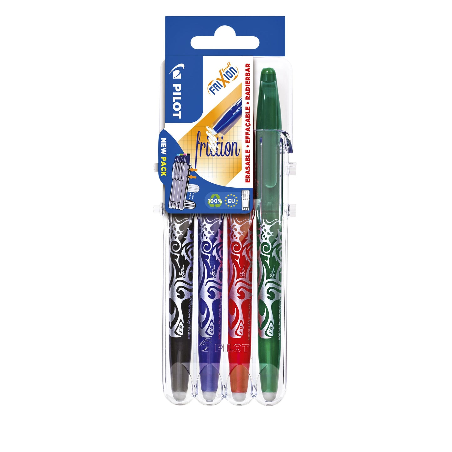 Pilot - Rollerpen friXion medium basis assorti Set2Go à 4 stuks