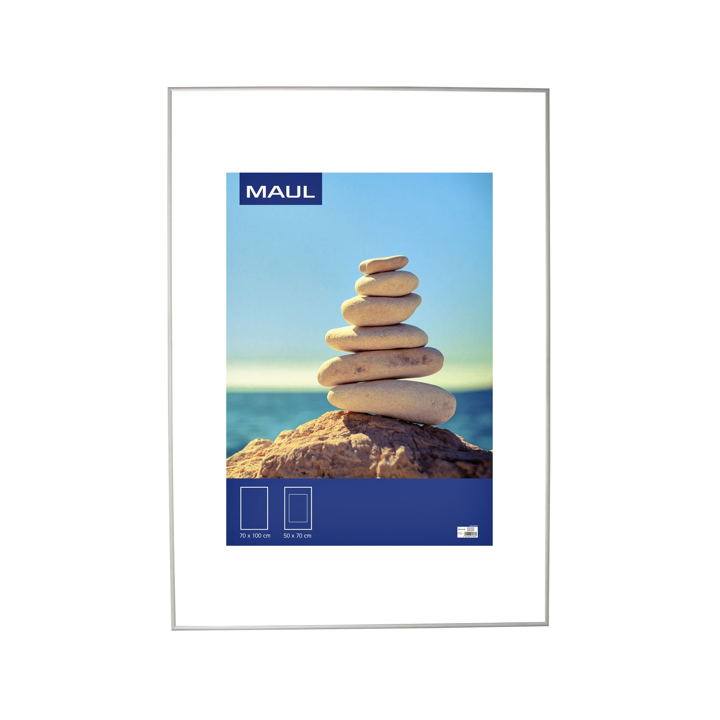 MAUL - Portafoto design 70x100cm cornice in alluminio argento