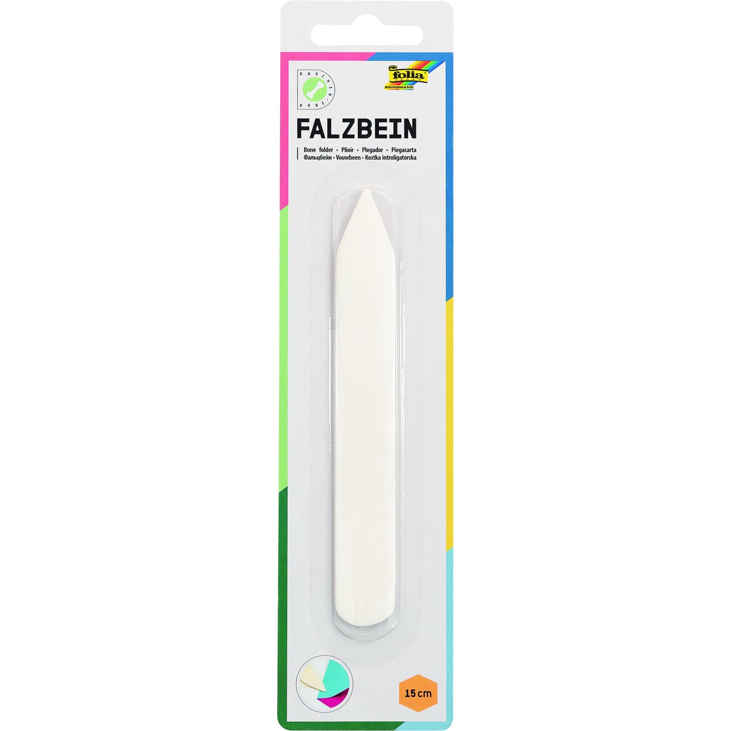 Papel Folia - Folia hueso plegable 15x2cm blanco | 5 piezas
