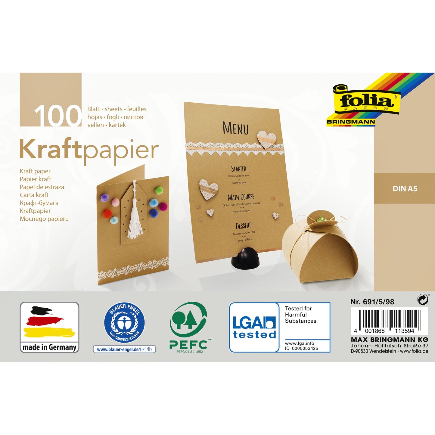 Folia Paper - Carta Kraft Folia A5 120gr 100 fogli