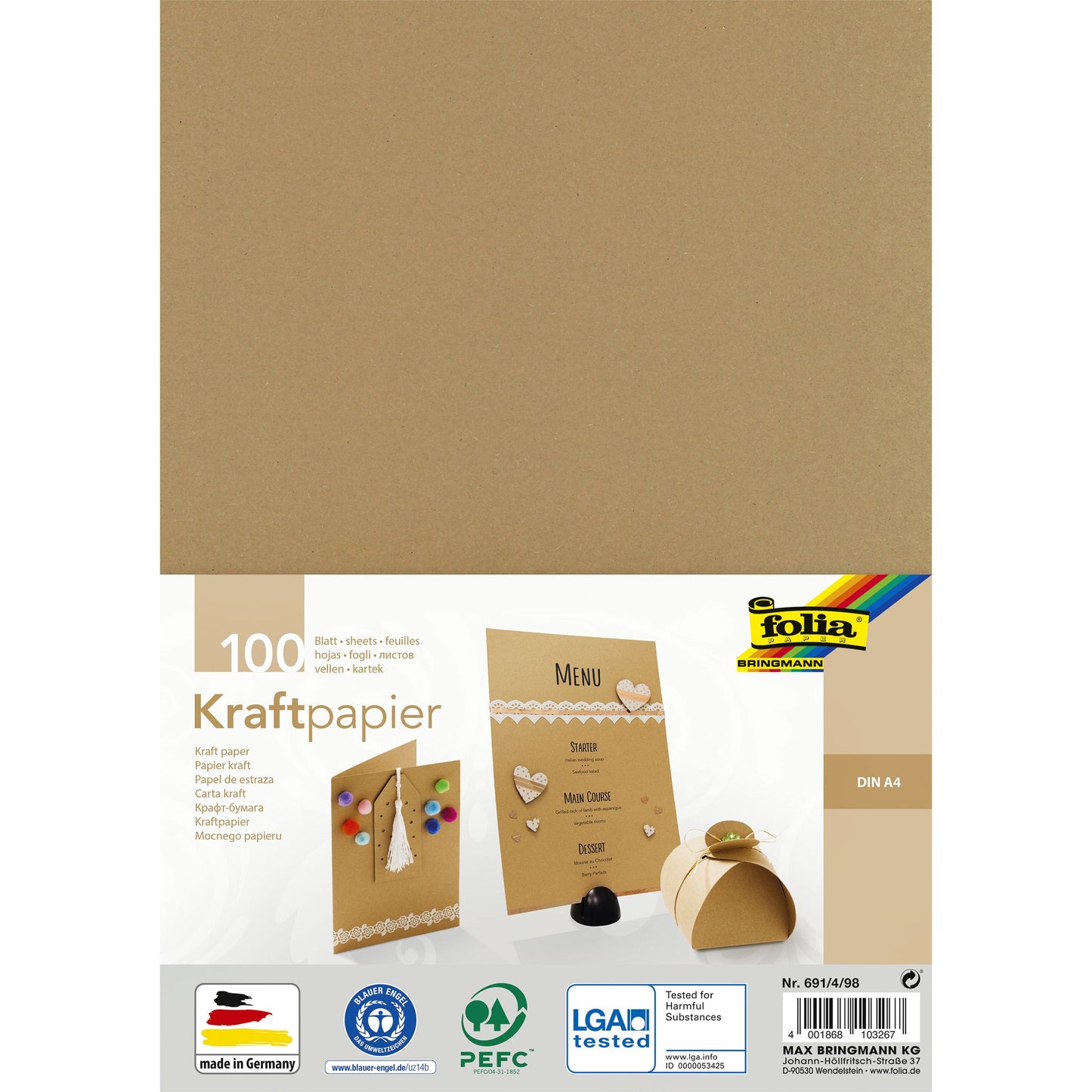 Folia Paper - Kraft paper Folia A4 120gr 100 sheets
