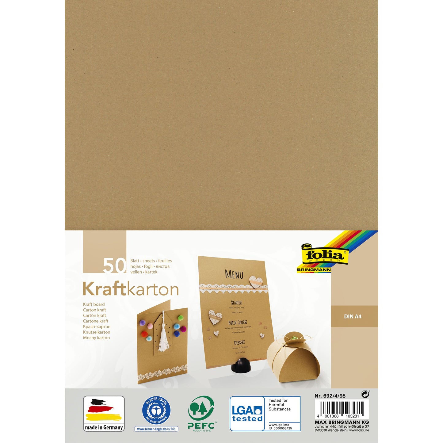 Folia Paper - Kraftpapier Folia A4 230gr 50 Blatt