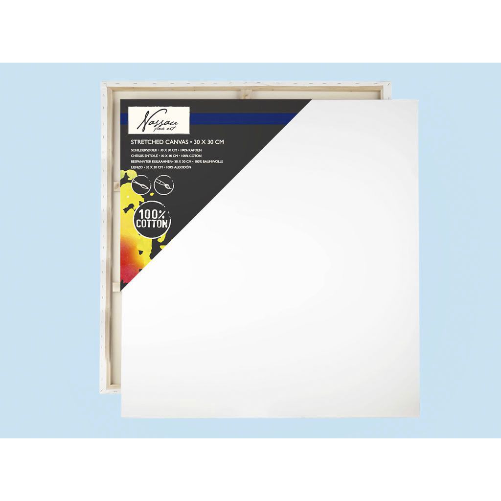 Nassau Fine Art - Tela 30x30 cm 100% cotone | 12 pezzi