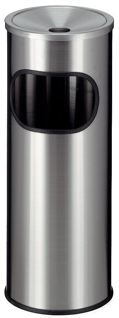 Eko - round ashtray and waste basket with galvanized inner bin