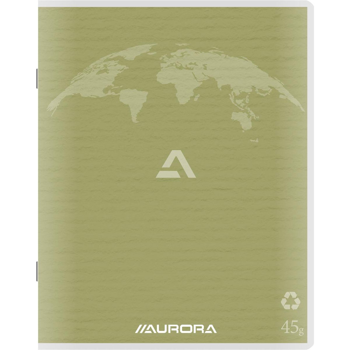 Aurora - Writing 45 scrapbook from recycled paper, 200 pages, ruled, moss green